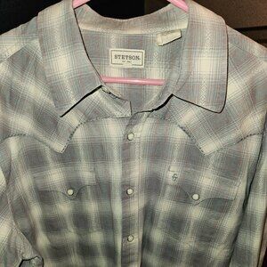 Stetson Gray Snap Button Down Long Sleeve